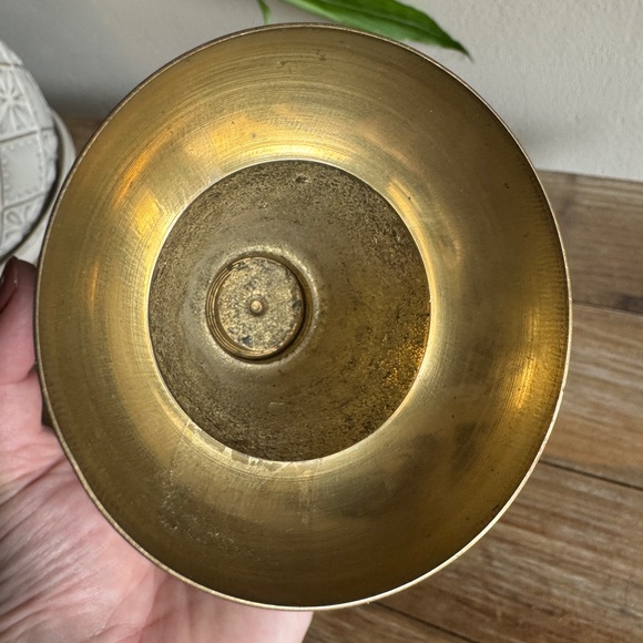 Vintage Solid Brass Cloisonne Floral Vase - Approximately 9 3/4" Tall - Picture 5 of 5